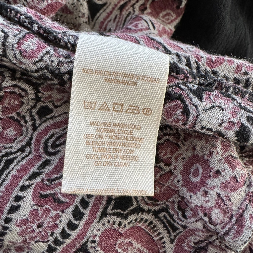 Free People Paisley Maxi Dress Deep V Neck Boho Witchy Flowy Gypsy Whimsigoth - Picture 3 of 10